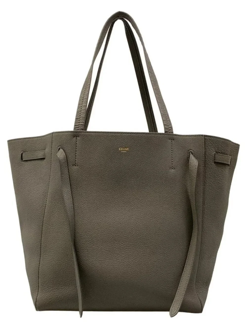 CELINE Cabas Phantom Small With Belt Gray Soft grained calfskin Tote Bag